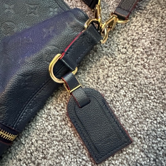 LOUIS VUITTON Melie Empreinte Leather Hobo Shoulder Bag Marine Rouge-Blue - Picture 3 of 6